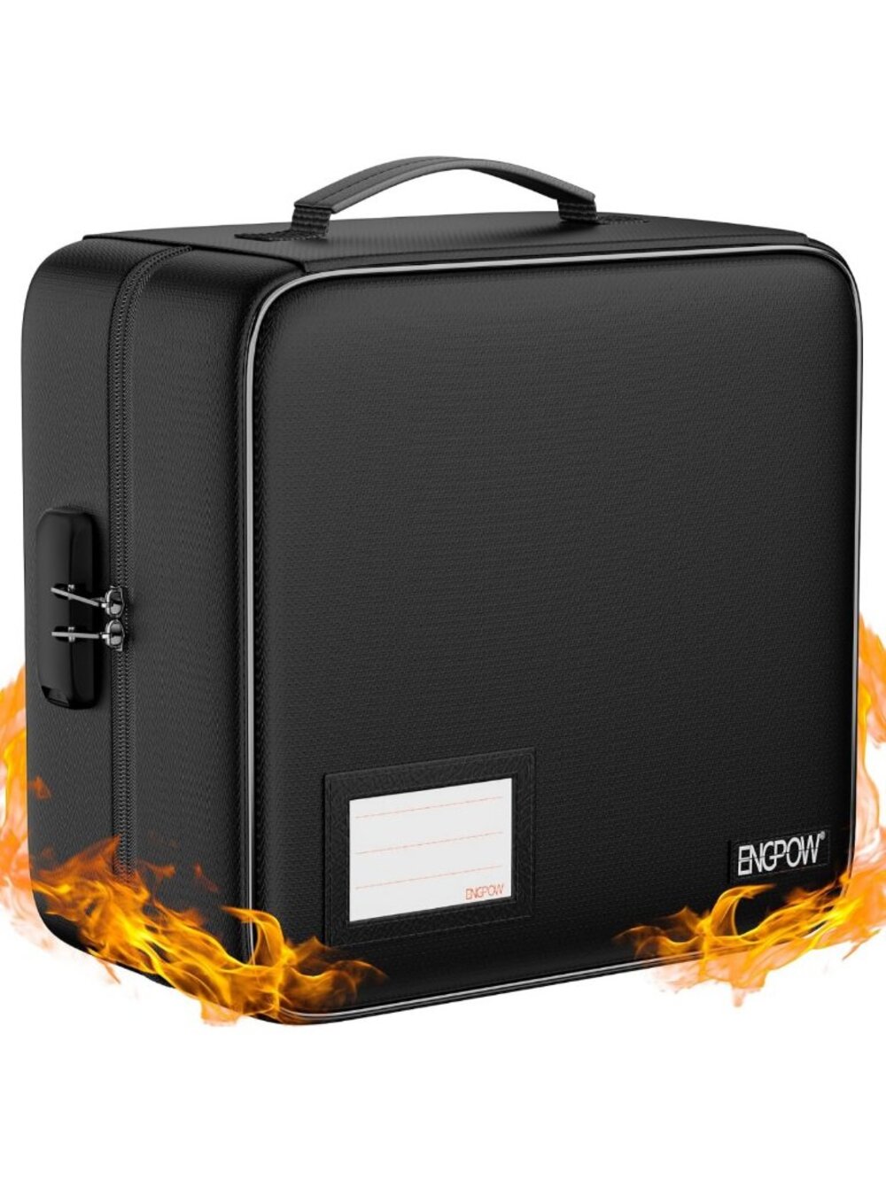 Fireproof CD/DVD Storage Case Binder, 400 Capacity Organizer with Lock & Handle